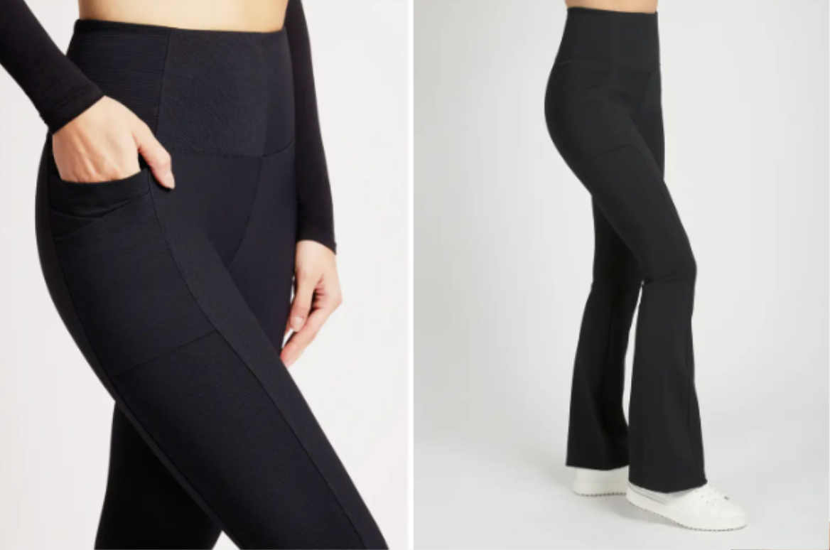 Women's ribbed bootcut leggings