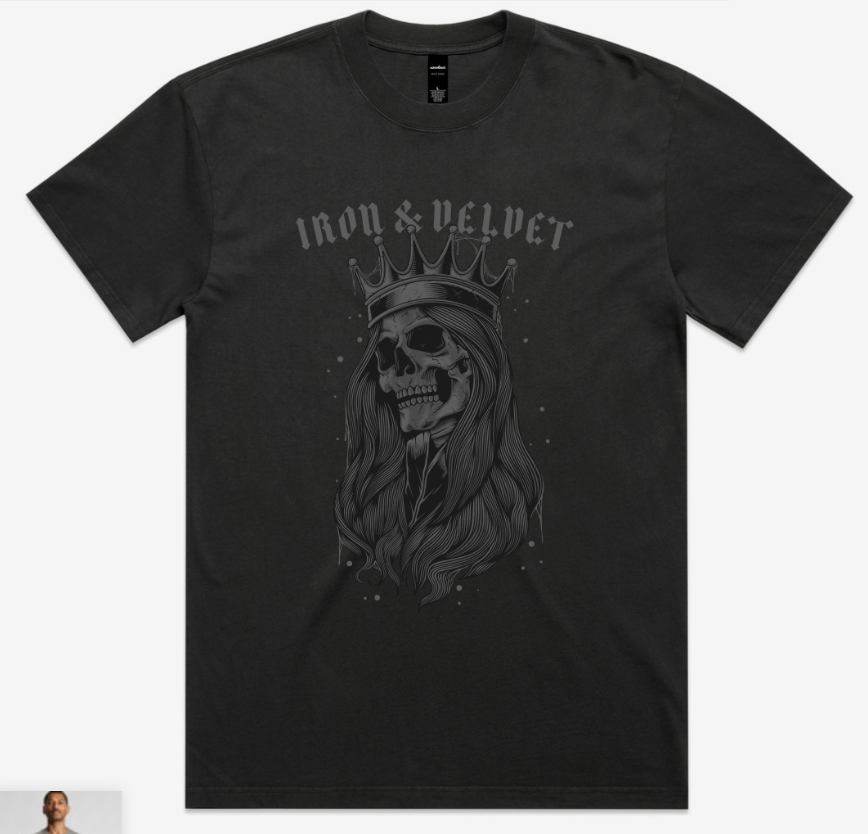 Royal skeleton graphic on front