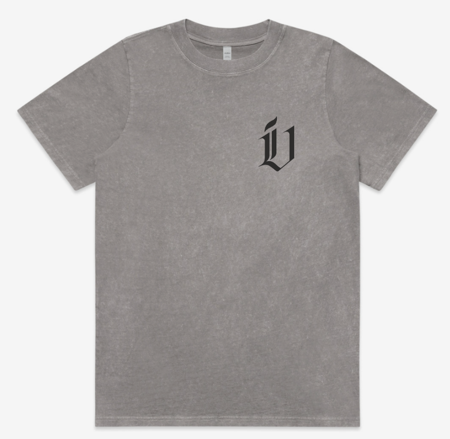 I&V icon embroidered on side chest in smoke
