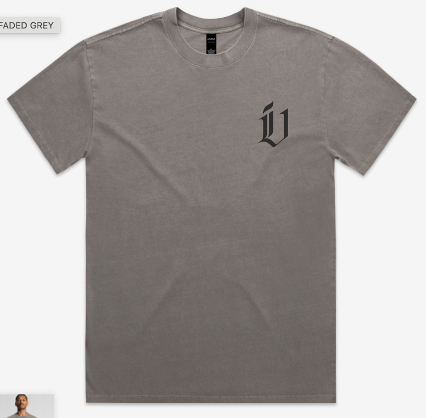 I&V icon in smoke on side chest