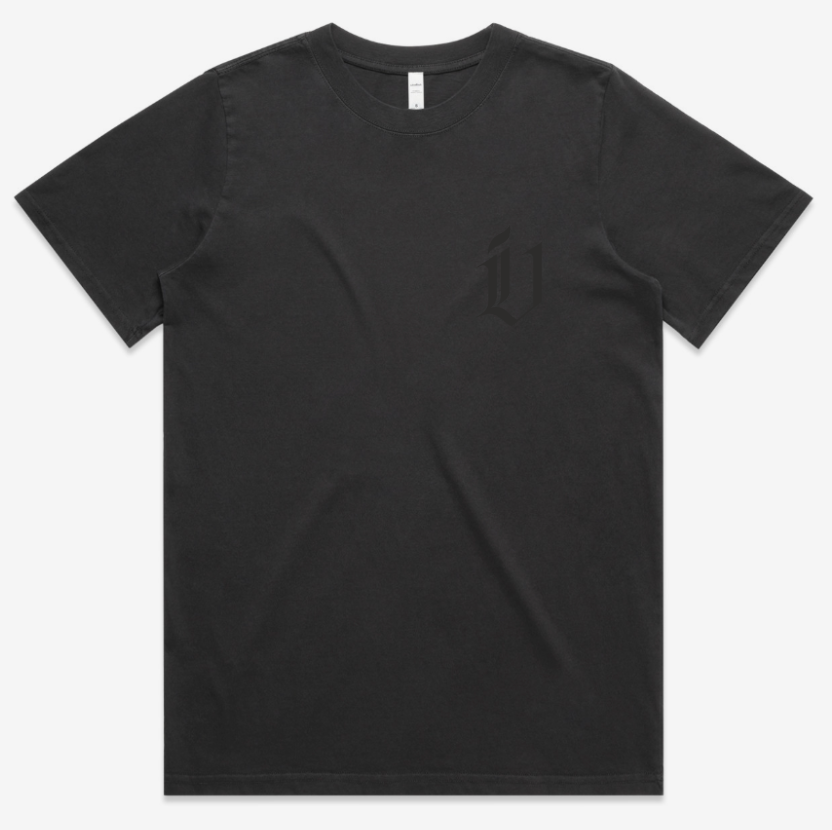 I&V icon embroidered on side chest in smoke